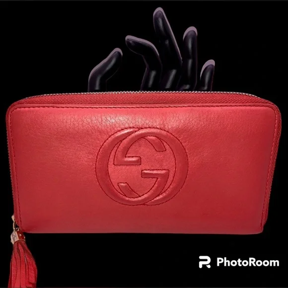 GUCCI Soho GG Zip Around Zippy Wallet. Leather - Picture 1 of 11